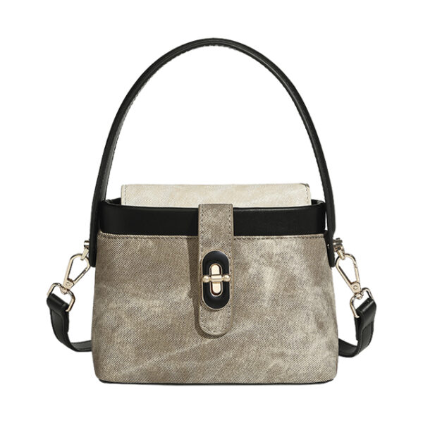 Linen-Twill And Leather handbag