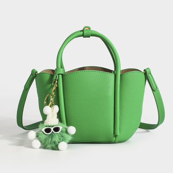 tote bag with cute doll green