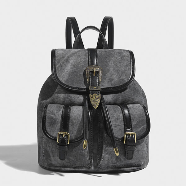 Denim Flap Backpack