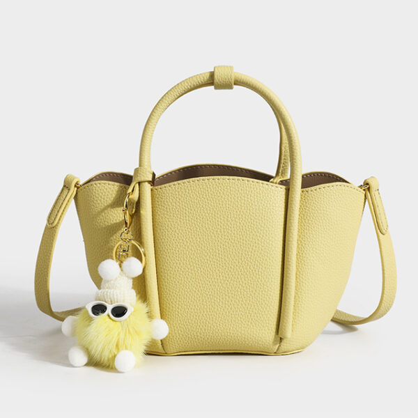 tote bag with cute doll yellow