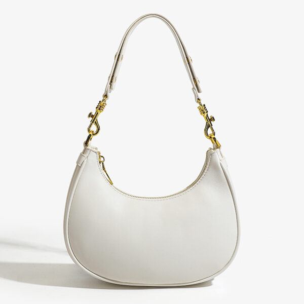 Underarm Half Moon Handbag white