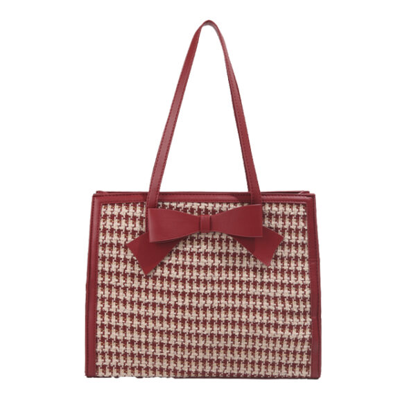 Jacquard weave houndstooth totebag