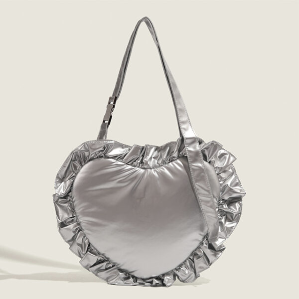 Crinkle heart shape handbag